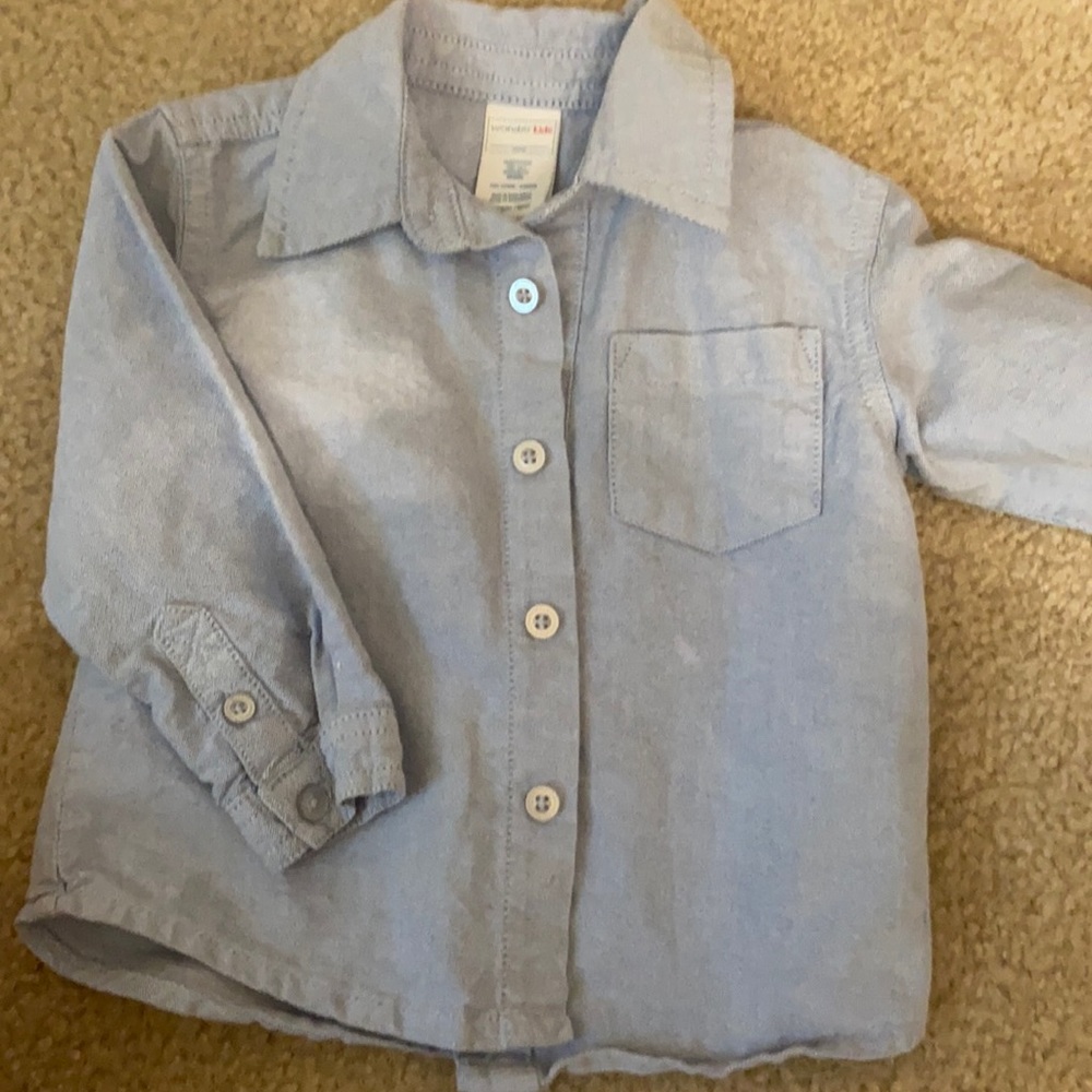Blue button down shirt boys